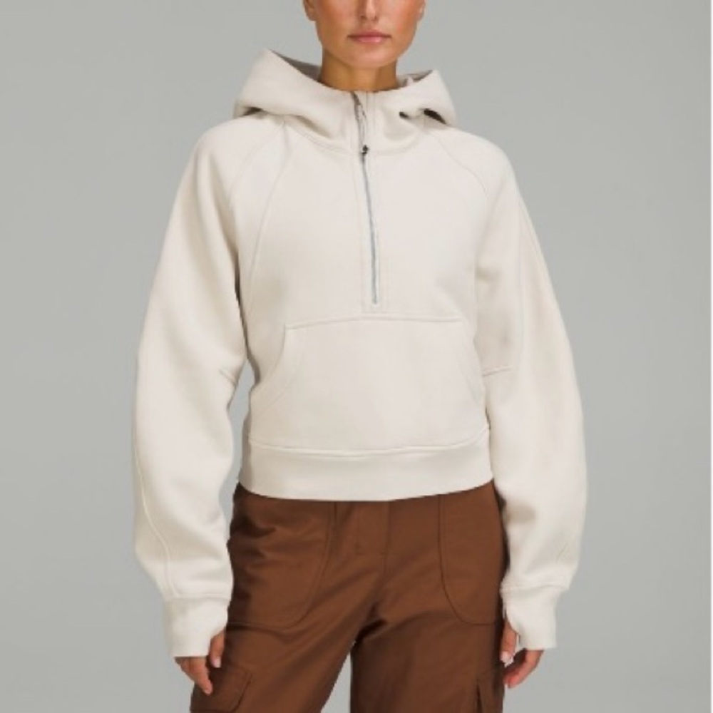 Lululemon Scuba Oversized Half Zip Hoodie - Natural Ivory- M/L